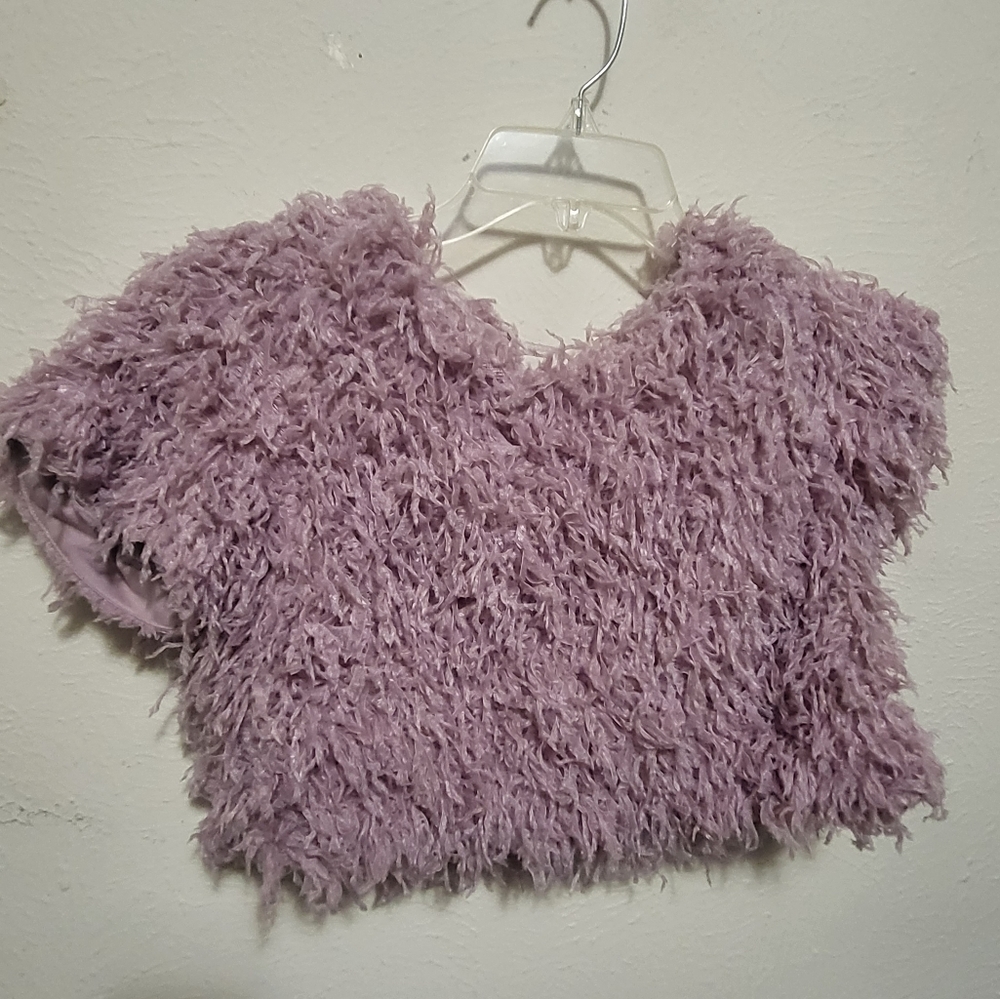 Pink Feather Crop Top